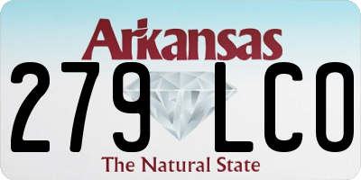 AR license plate 279LCO