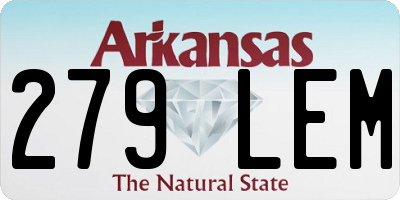 AR license plate 279LEM
