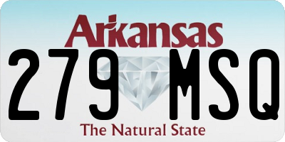 AR license plate 279MSQ