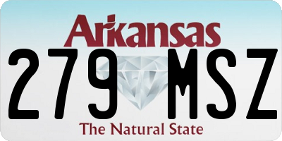 AR license plate 279MSZ