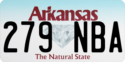 AR license plate 279NBA