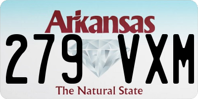 AR license plate 279VXM