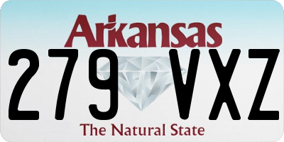 AR license plate 279VXZ