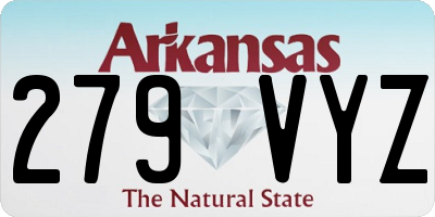 AR license plate 279VYZ
