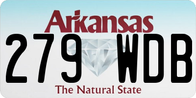 AR license plate 279WDB