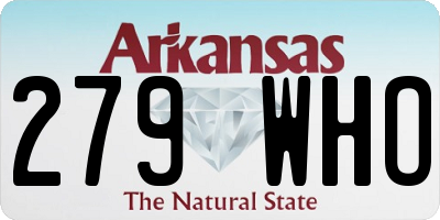 AR license plate 279WHO