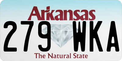 AR license plate 279WKA