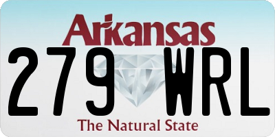 AR license plate 279WRL
