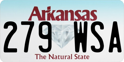 AR license plate 279WSA
