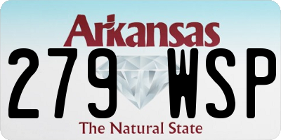 AR license plate 279WSP