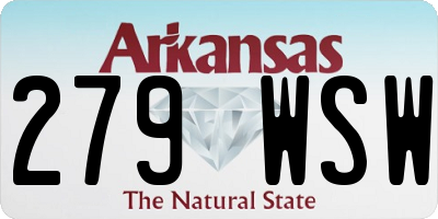 AR license plate 279WSW