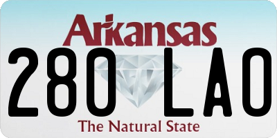 AR license plate 280LAO