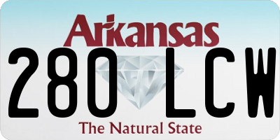 AR license plate 280LCW