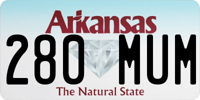 AR license plate 280MUM