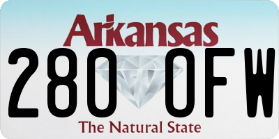 AR license plate 280OFW