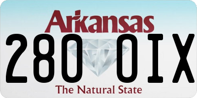 AR license plate 280OIX