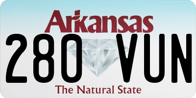 AR license plate 280VUN