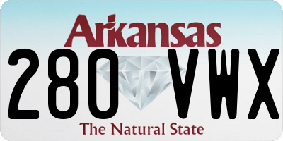 AR license plate 280VWX