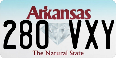 AR license plate 280VXY