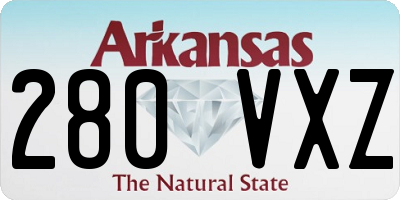 AR license plate 280VXZ