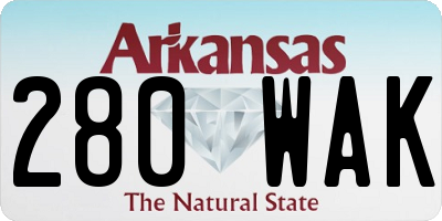 AR license plate 280WAK