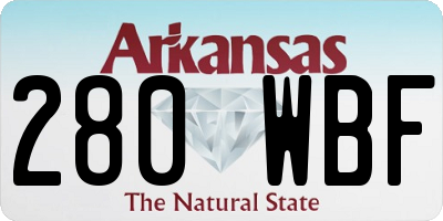 AR license plate 280WBF