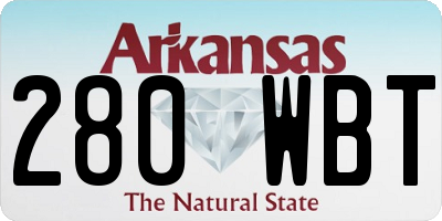 AR license plate 280WBT
