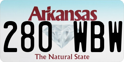 AR license plate 280WBW