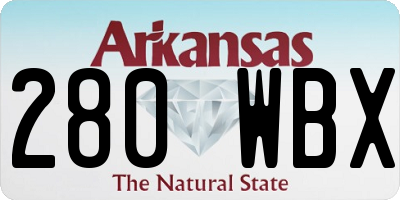AR license plate 280WBX