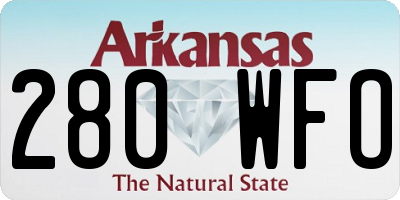 AR license plate 280WFO