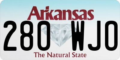 AR license plate 280WJO
