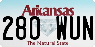 AR license plate 280WUN