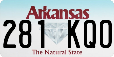 AR license plate 281KQO