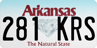 AR license plate 281KRS