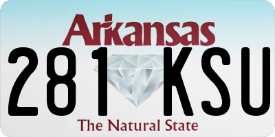 AR license plate 281KSU