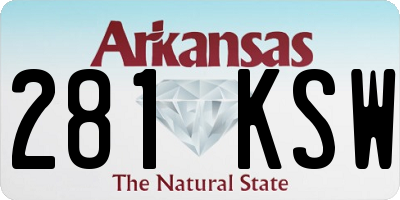 AR license plate 281KSW