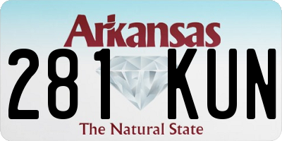 AR license plate 281KUN