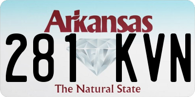 AR license plate 281KVN