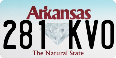 AR license plate 281KVO