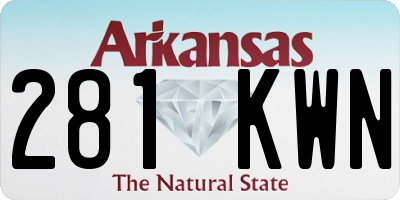 AR license plate 281KWN