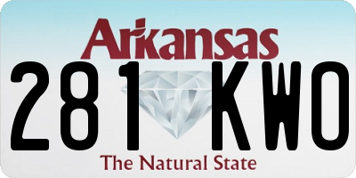 AR license plate 281KWO
