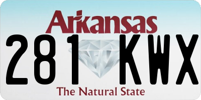 AR license plate 281KWX