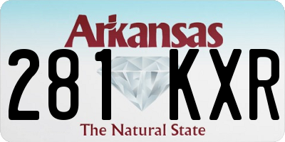 AR license plate 281KXR