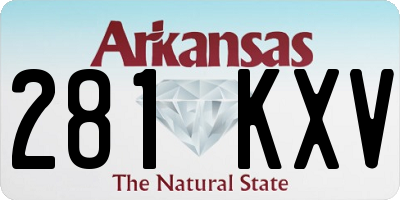 AR license plate 281KXV