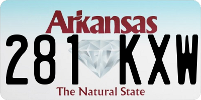 AR license plate 281KXW