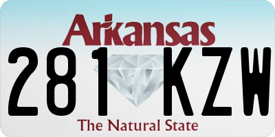 AR license plate 281KZW