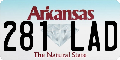 AR license plate 281LAD