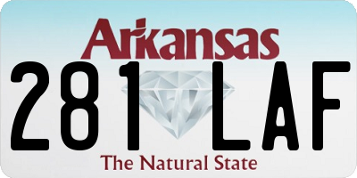 AR license plate 281LAF