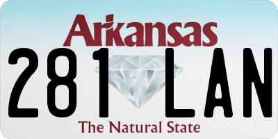 AR license plate 281LAN