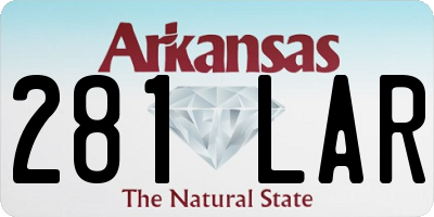AR license plate 281LAR